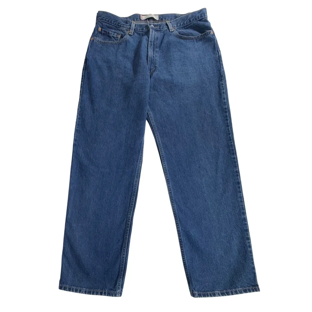 Levis 550 Relaxed Jeans 38x32 (36x31) Medium Wash Tapered Rigid Vintage 2004 Y2K